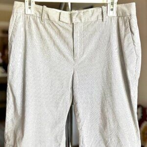 Banana Republic Pinstripe Martin Fit Long Cuffed Bermuda Shorts Womens